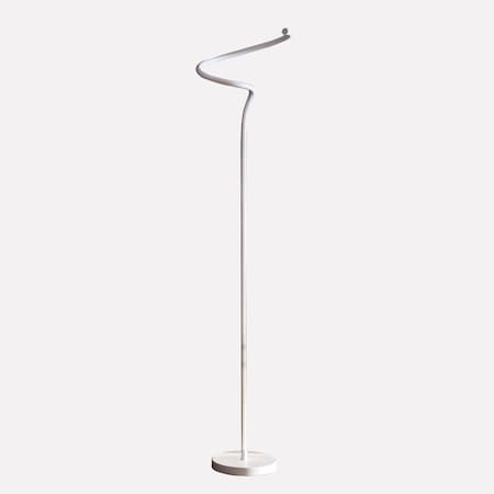 Cling 52.5 in. Curvilinear S-Curve Spiral Tube Angled LED Floor Lamp - Matte White CL2629558